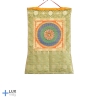 OM MANI PADME HUNG thangka, dupla dordzséval és nyolc szerencseszimbólummal