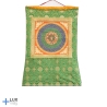 OM MANI PADME HUNG thangka, dupla dordzséval és nyolc szerencseszimbólummal