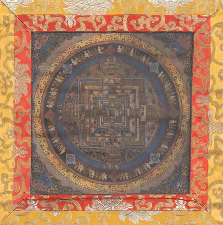 Kálacsakra mandala antikolt thangka