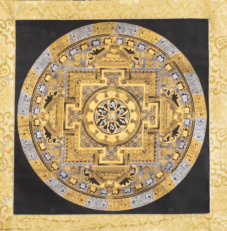 OM MANI PADME HUNG mandala thangka