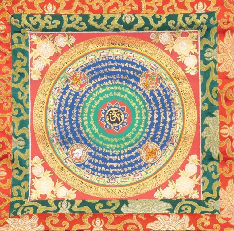 OM MANI PADME HUNG mandala thangka