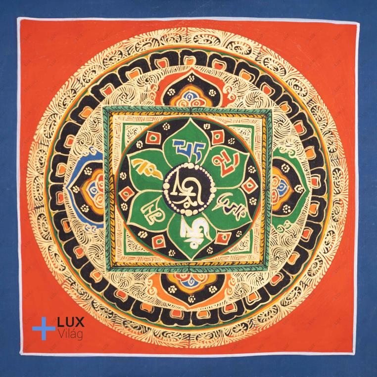 OM MANI PADME HUNG mandala thangkakép
