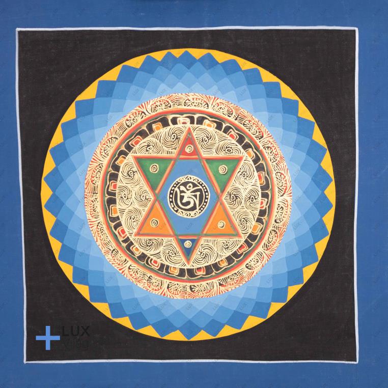 OM MANI PADME HUNG mandala thangkakép