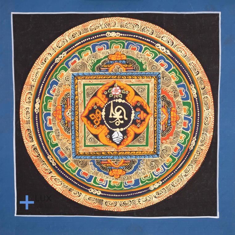 OM MANI PADME HUNG mandala thangkakép