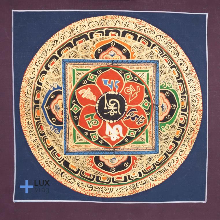 OM MANI PADME HUNG mandala thangkakép
