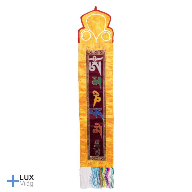 OM MANI PADME HUNG HRI textil falidísz